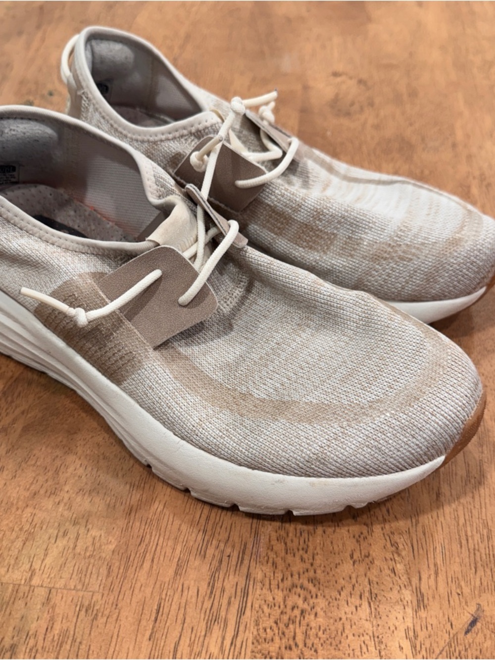 Hey Dude Sirocco Dual Knit Shoes Womens 9 Tan Walking Comfort Casual Sneakers